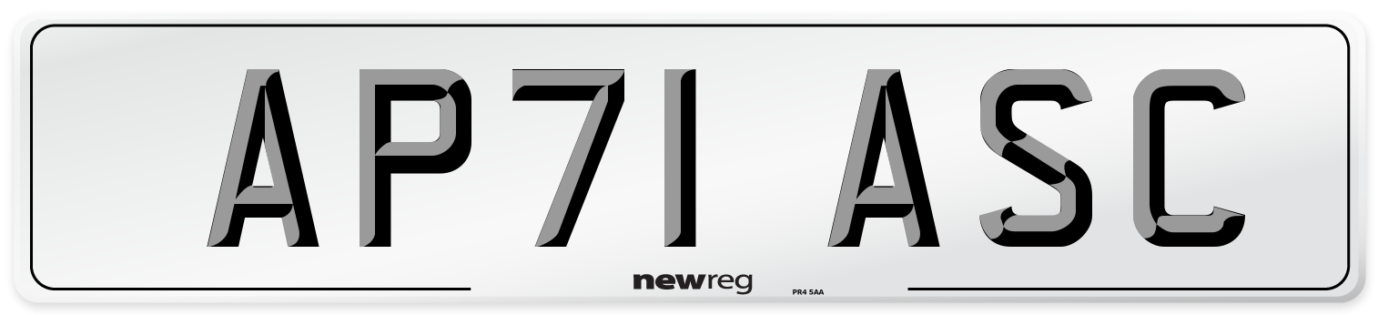 AP71 ASC Number Plate from New Reg